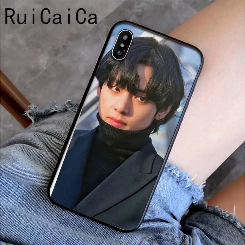 

RuiCaiCa taehyung DIY Painted Bling Phone Case for iPhone 8 7 6 6S Plus X XS MAX 5 5S SE XR 11 11pro promax