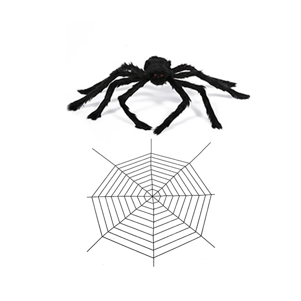 Супер большой плюшевый паук из проволоки и плюша черный многоцветный стиль для