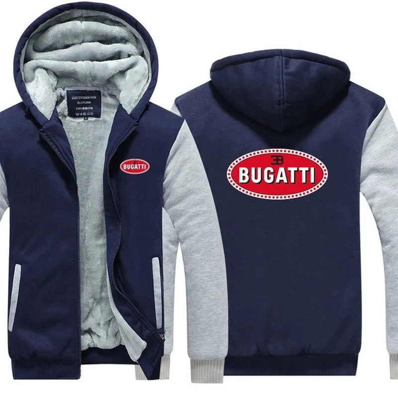 

NEW Winter Jacket Men Fashion Business Male Thicken for Bugatti sweatshirt Warm Men Zipper Outwear coat Hooded Men's Jacket