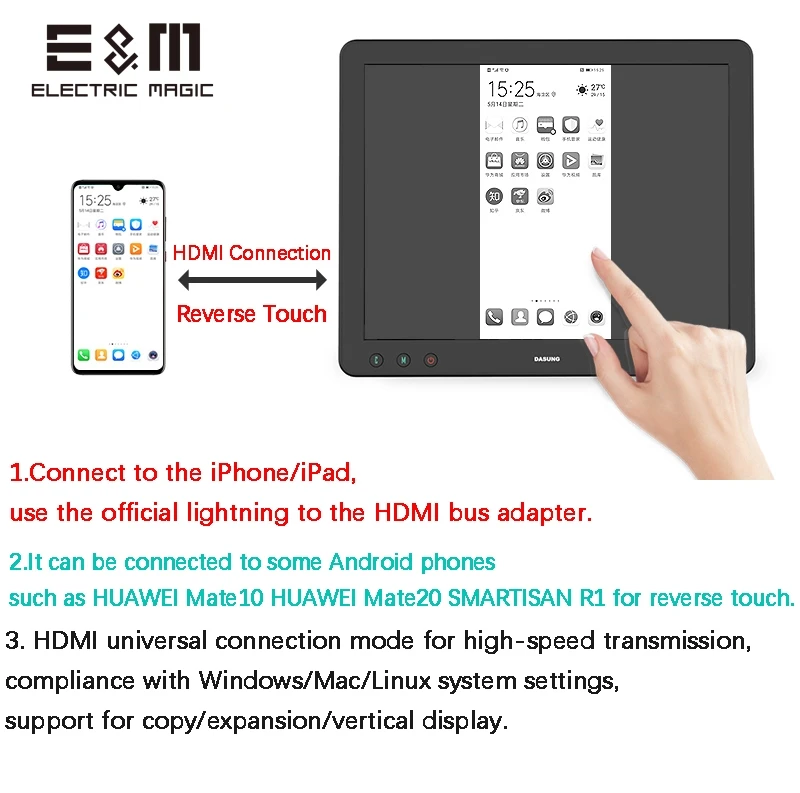 13,3 дюймов 1600*1200 E Ink сенсорный монитор ридер экран Paperlike Pro для ПК Mac HUAWEI Mate10/20 R1 iPhone iPad дисплей DASUNG