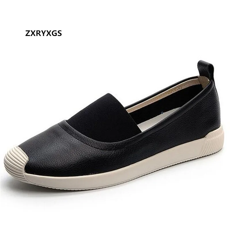 Продвижение из натуральной кожи Лоферы Женская обувь на плоской подошве 2021 Новые