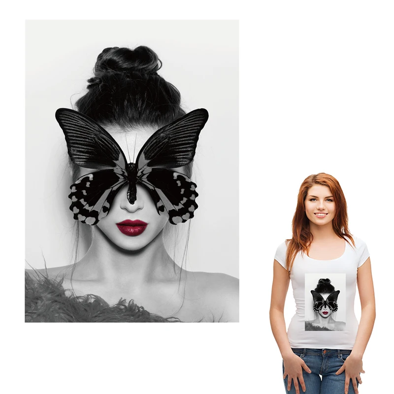 Крутой Утюг на переноске модный Gilr с бабочкой Diy аксессуар для теплопередачи