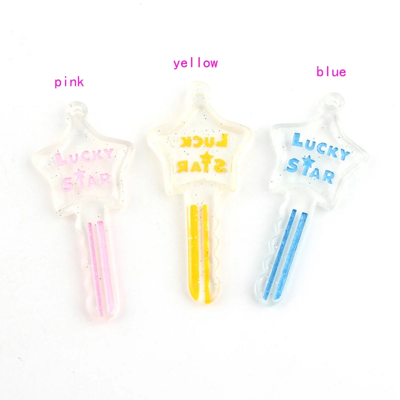 

20Pcs Lucky Star Heart Shape Lock Key Resin Decoration Crafts Flatback Cabochon Scrapbooking For Embellishments Diy Accessories