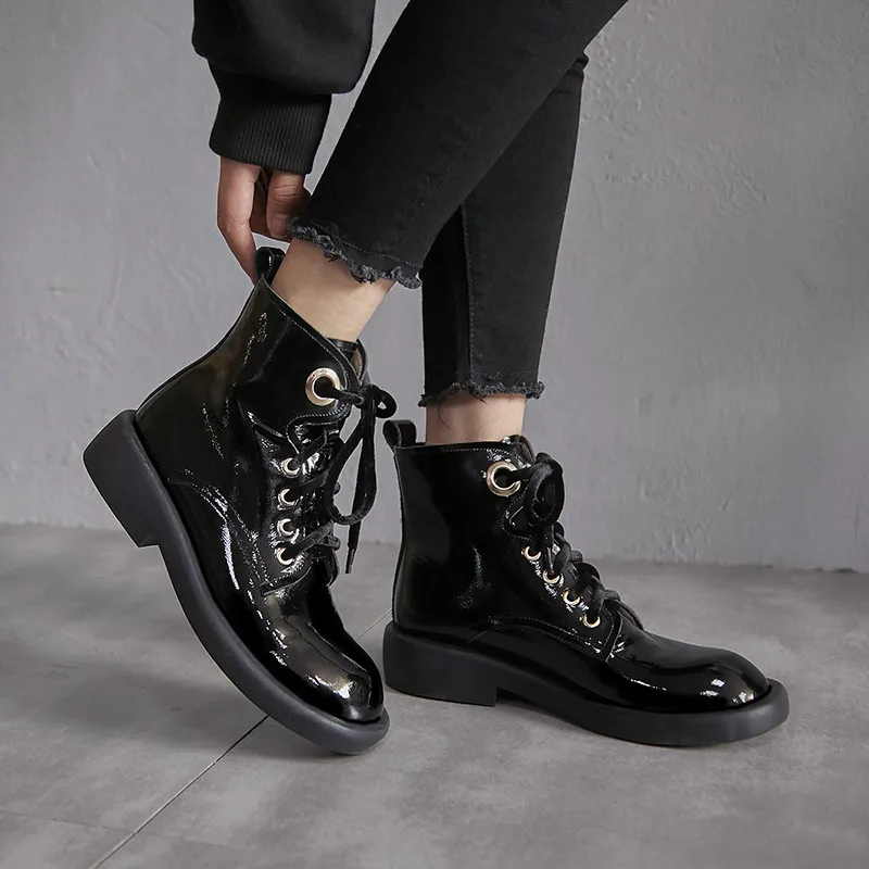 Женские ботинки на толстых каблуках FEDONAS зеленые элегантные из натуральной кожи