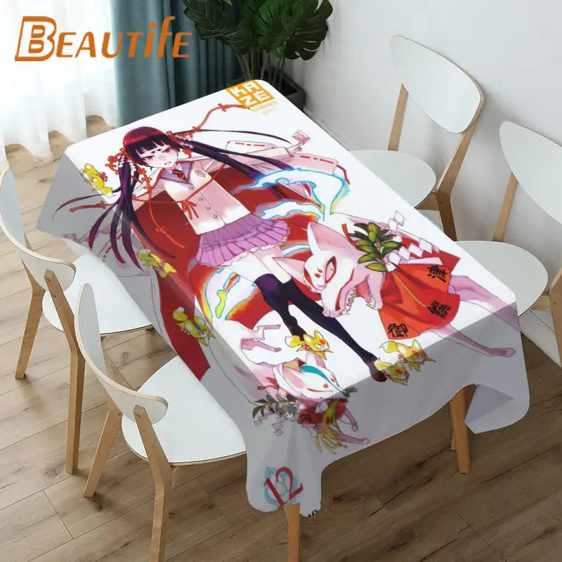 Пользовательская аниме синяя неорцистская Свадебная скатерть букет для стола на