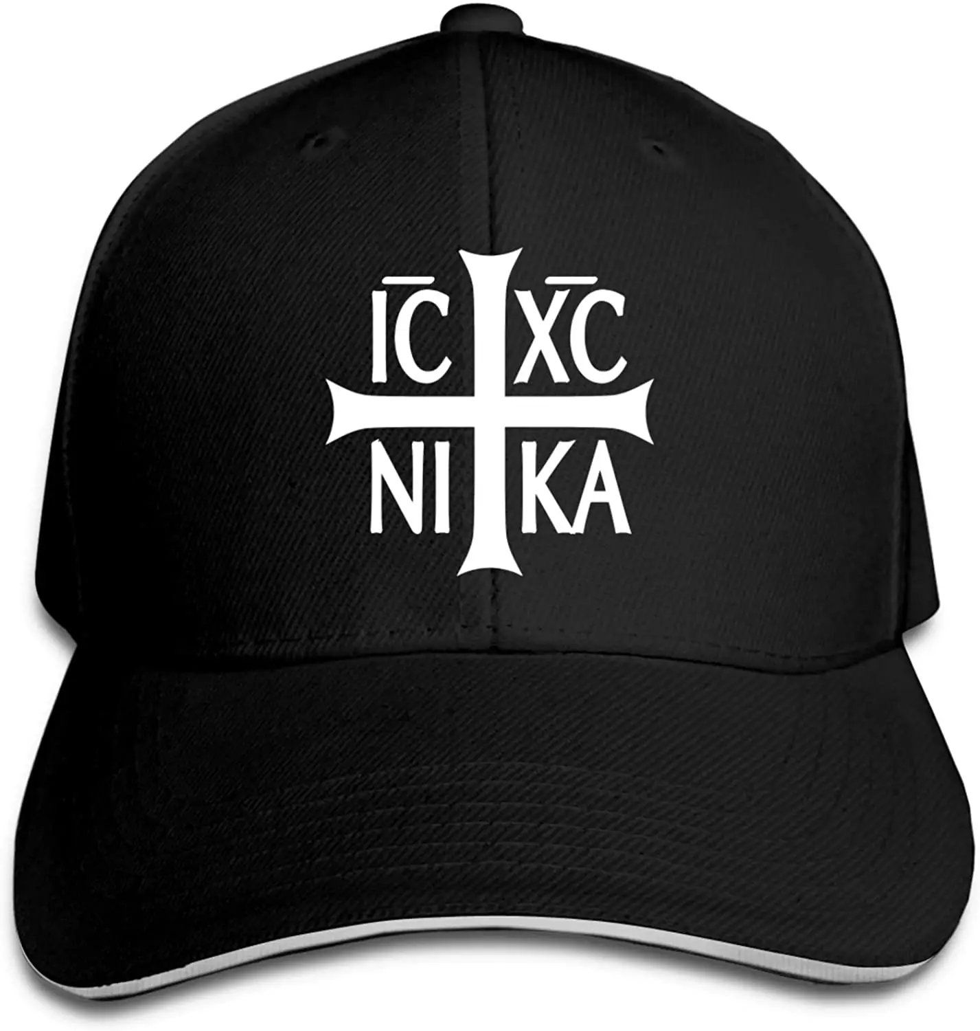 

Orthodox Russian Cross Icxc Sandwich Hat Printed Baseball Cap Headgear Unisex Outdoor Casquette Black