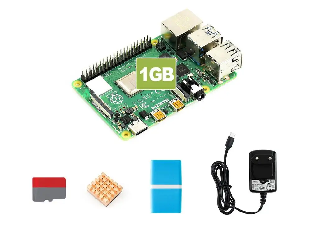 PI4B 1GB стартовый комплект с вилкой питания США/ЕС/Великобритании|Демонстрационные