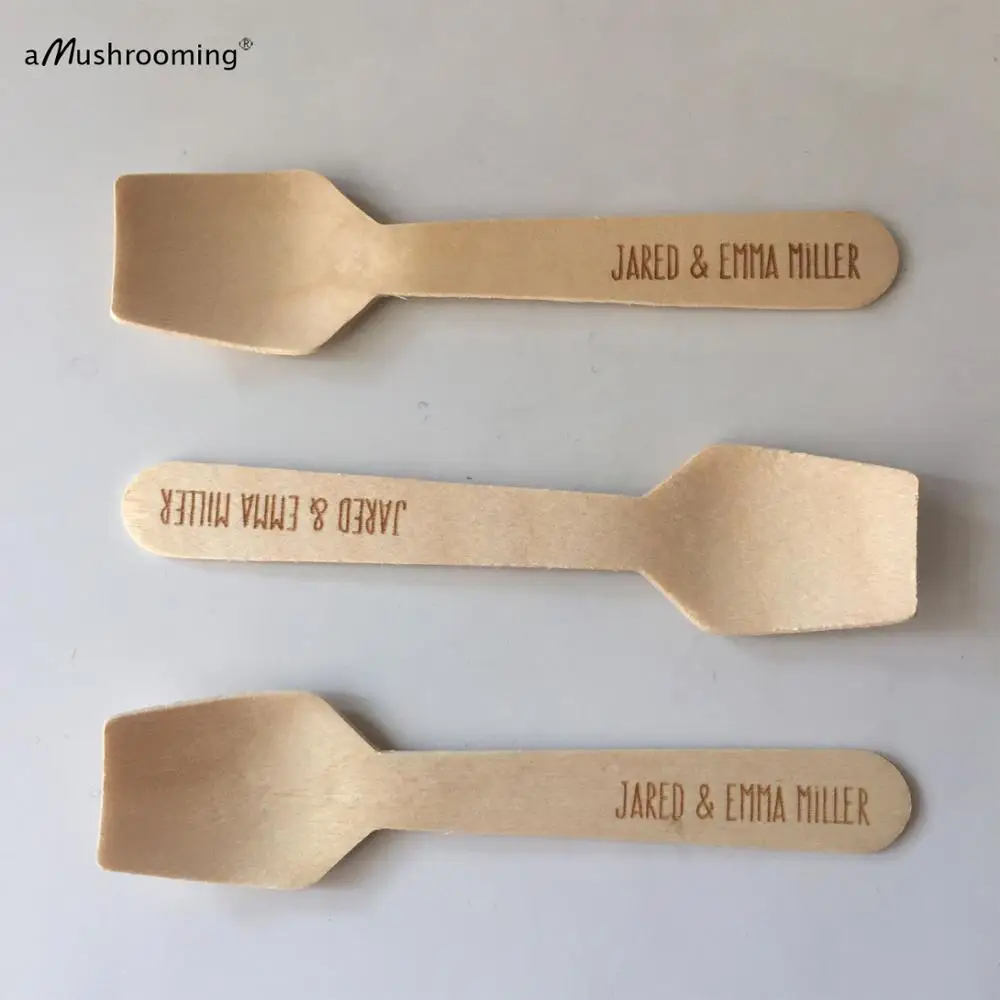 Одноразовая деревянная ложка для десерта мороженого юбилеев девичника