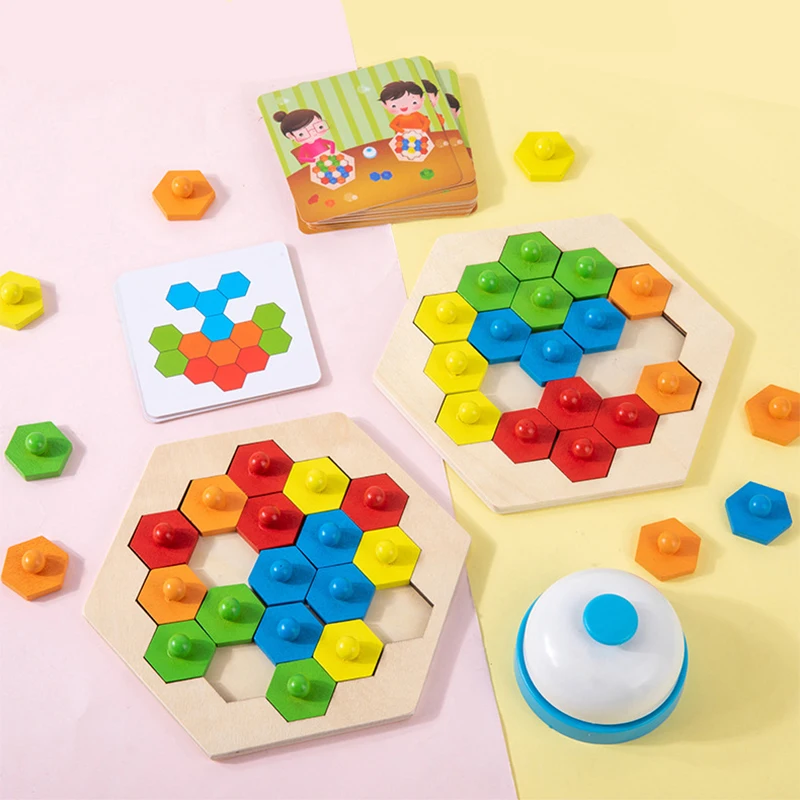 

Креативная детская головоломка для мышления, игра для битвы, геометрическая форма, подходящие блочные игрушки, развивающая настольная игра для тренировки концентрации