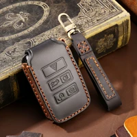 car key case shell for jaguar xf xe xj land rover freelander range rover sport evoque top layer leather cover keychains