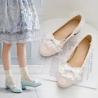 loli original lolita shoes fairy ball in chunky heel bow restonic gong zhu students l sen xi shoes female