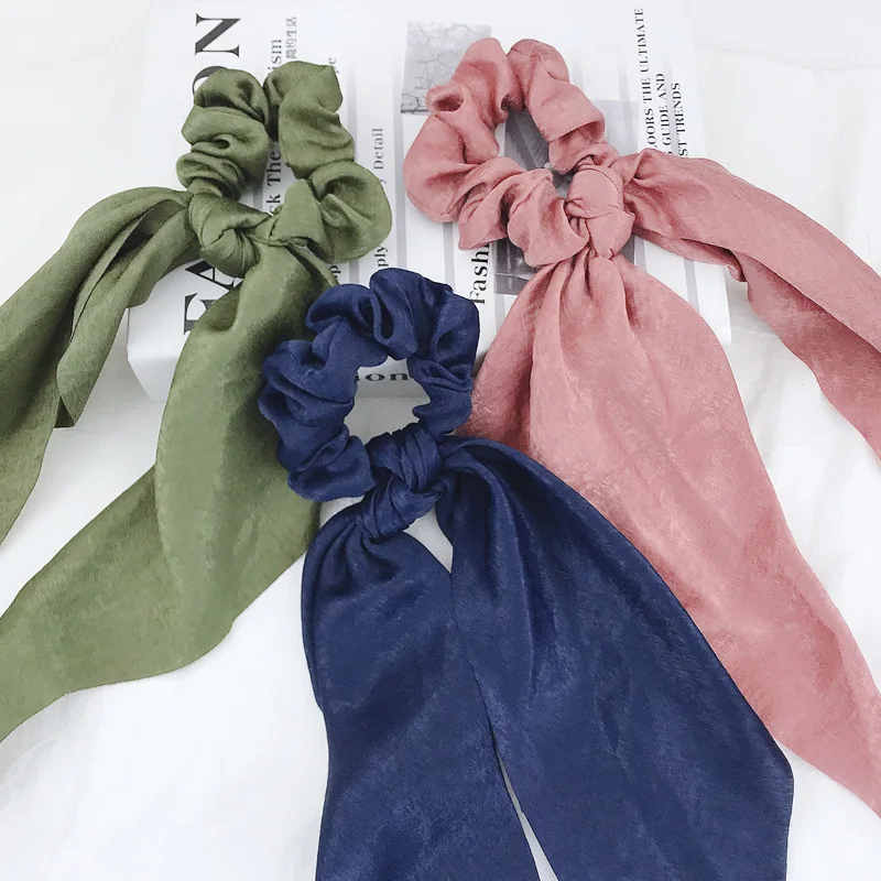 Одноцветные винтажные резинки для волос модные ленты девочек трикотажные