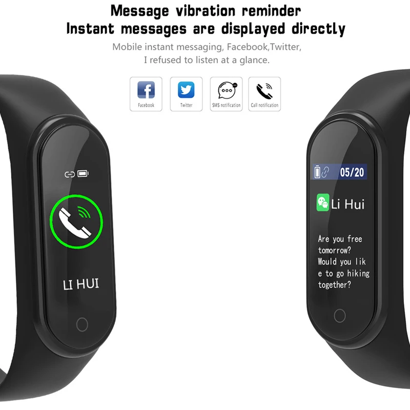 Умный Браслет GIAUSA M4 Plus с монитором кровяного давления пульсометром спортивные