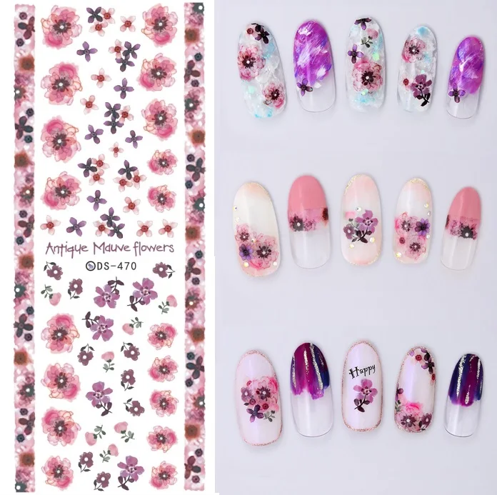 Цветочные узоры! Лак для ногтей воды деколь декорации Дизайн Наклейка водяного