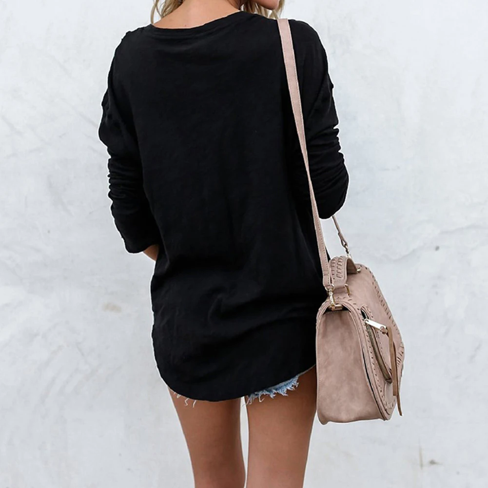 Женские базовые Топы из полиэстера весенне-осенняя элегантная однотонная