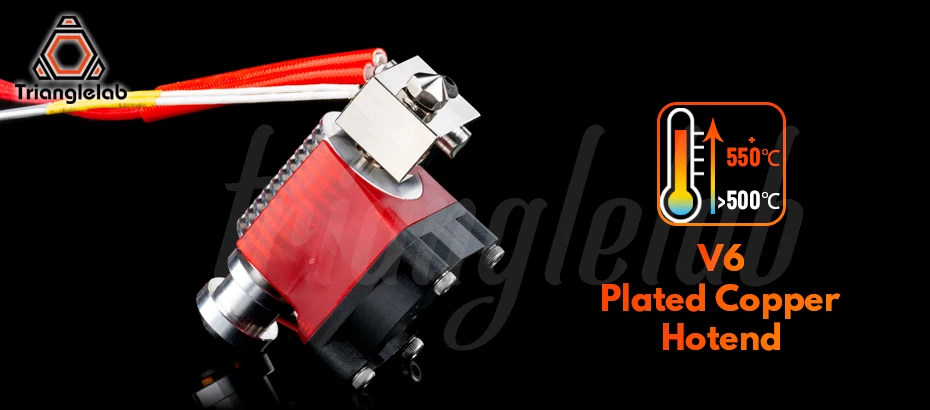 Trianglelab V6 медь Hotend высокая температура сопла тепловой блок теплоотвод радиатор для PETG PEEK PEI ABS углеродное волокно