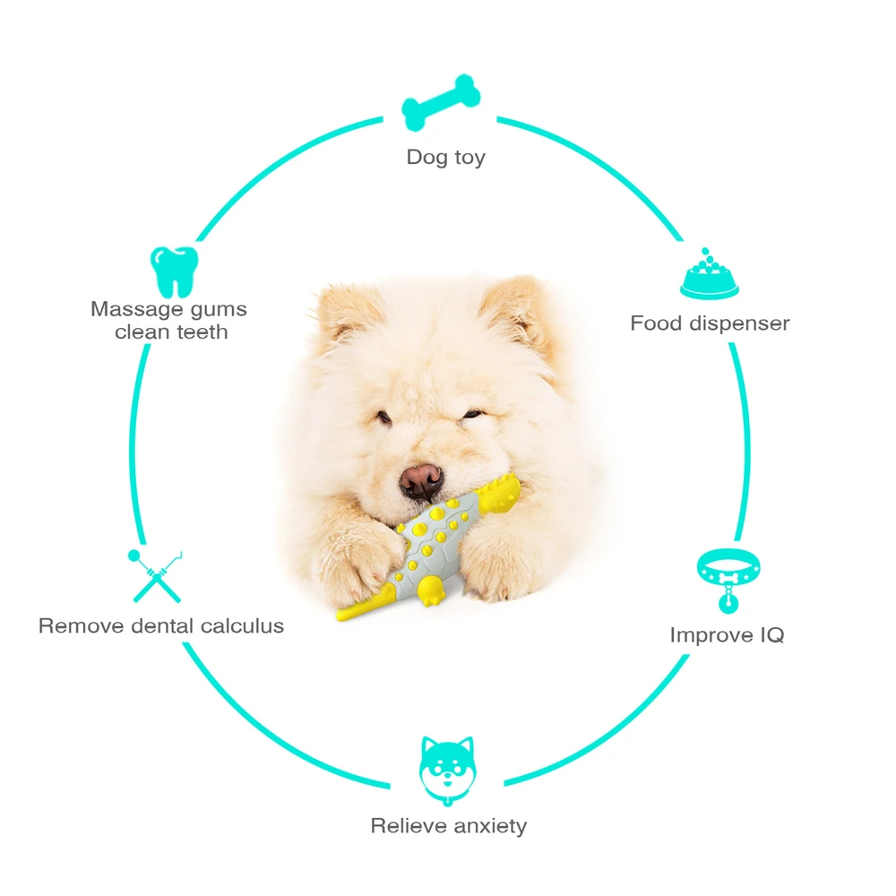 

Игрушка для собак, Интерактивная пластиковая игрушка-крокодил, игрушка для домашних животных, палочка для чистки зубов моляра, утечка еды, з...