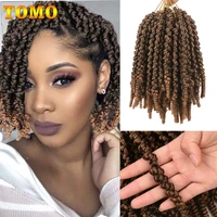 tomo 8inch bomb twist hair pre twisted passion twist crochet braids short curly synthetic spring twist braiding hair extensions