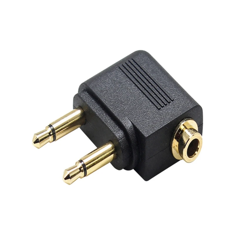 

Gold Plated Airplane Flight Headphone Adapters Allows You to use Your Earphones with All in-Flight Media Systems