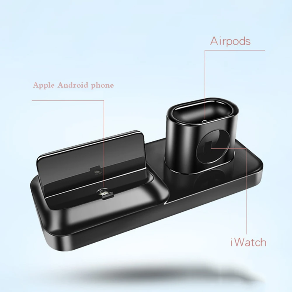 Супер практичная 3-1 Магнитная зарядная подставка для IPhone Iwatch Airpods высокое