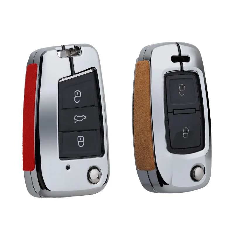 

For Volkswagen VW New Passat Lavida Tiguan Golf 7 mk7 Seat Ibiza Leon FR 2 Altea Aztec Skoda Octavia Faux Flip Fur Car Key Case