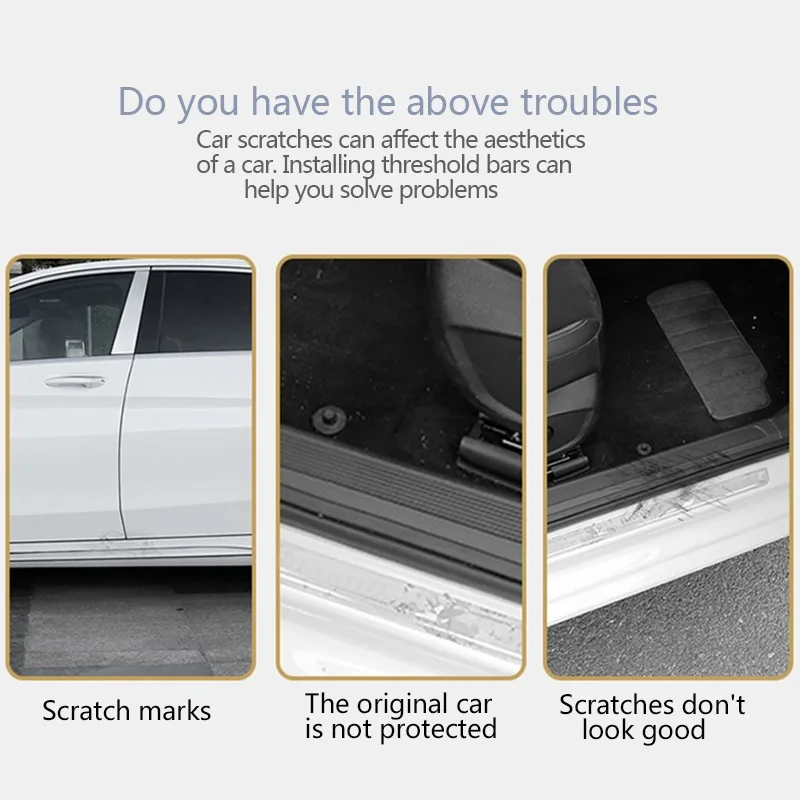Автомобильная наклейка s 5D из углеродного волокна защитные полоски для порога