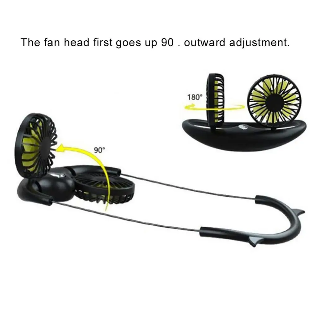 

Owl hanging neck fan desktop usb portable folding retractable fan lazy hanging neck fan