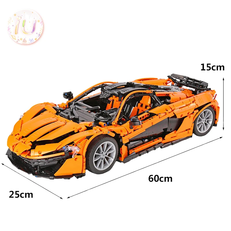 Technic Series MOC-16915 оранжевый гоночный автомобиль RC McLarened P1 модель строительные блоки