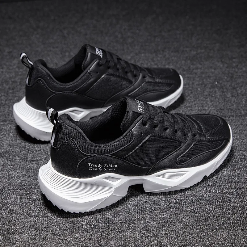 

Leather Casual Men's Shoes Mixed Color Men Sneakers Mesh Breathable Males Footwear Autumn Increase Board Youth Tide Shoes Newest