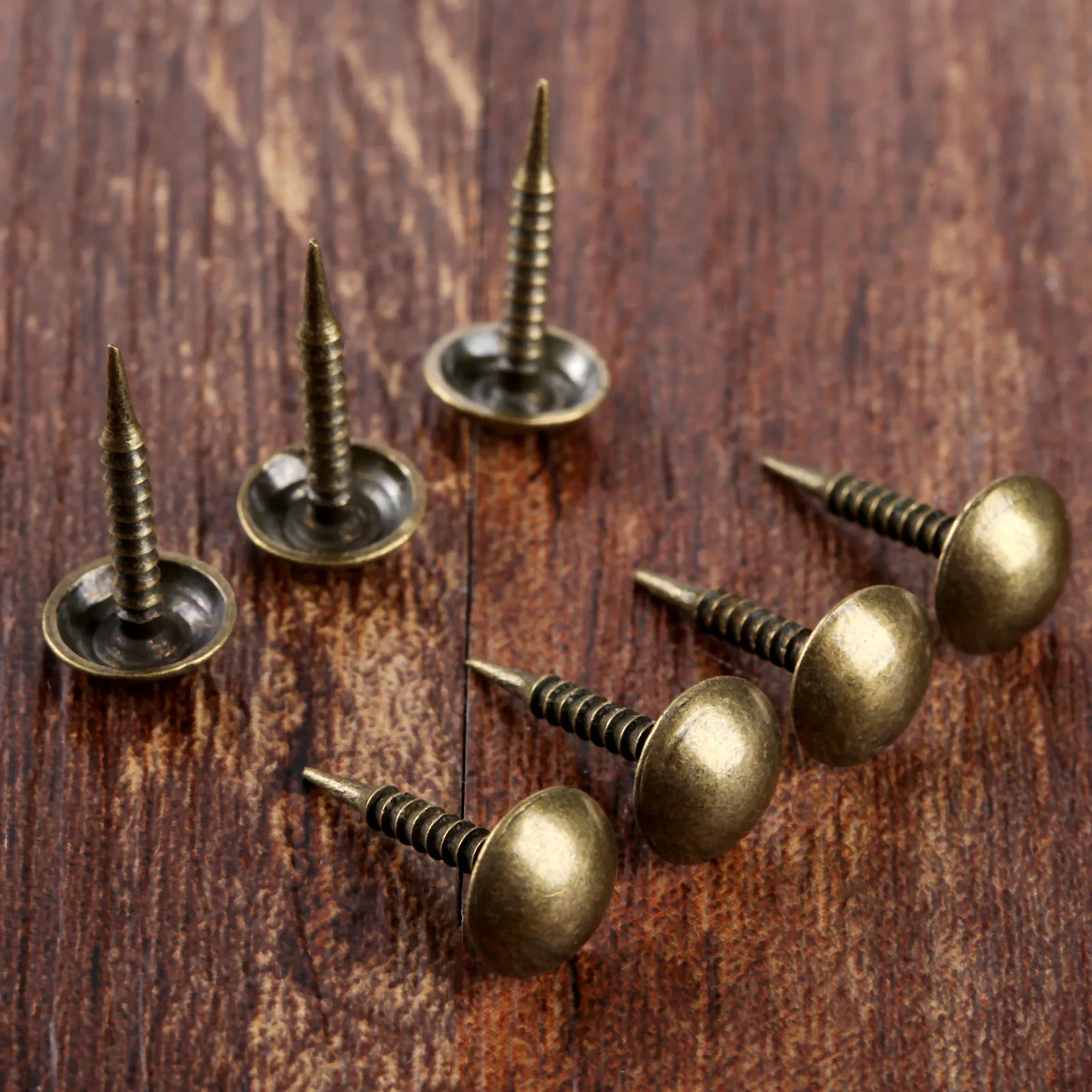 

100Pcs Antique Bronze 8*15mm Upholstery Nails Wooden Case Jewelry Box Furniture Drum Sofa Decorative Tacks Stud Doornail Pushpin