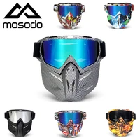 mosodo men women snowboard ski goggles skiing sunglasses snowmobile cycling eyewear face cover anti fog mask with mouth filter