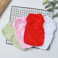 cute solid color summer pets t shirt puppy dog clothing pure cotton dog cat vest tshirt costumes for small dogs clothes