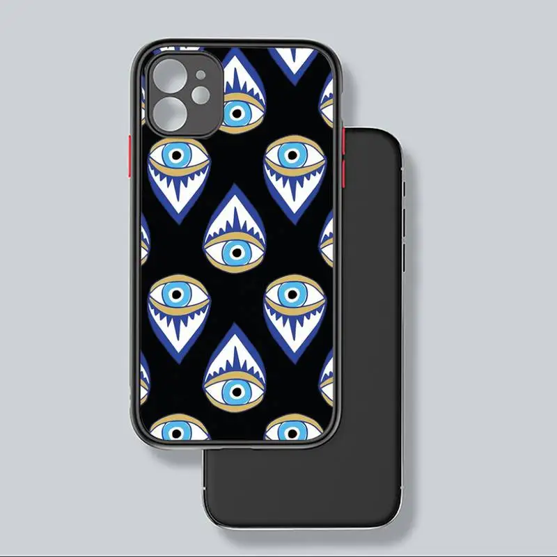 

luxury fashion evil eye art Phone Case Matte Transparent for iPhone 7 8 11 12 s mini pro X XS XR MAX Plus coque