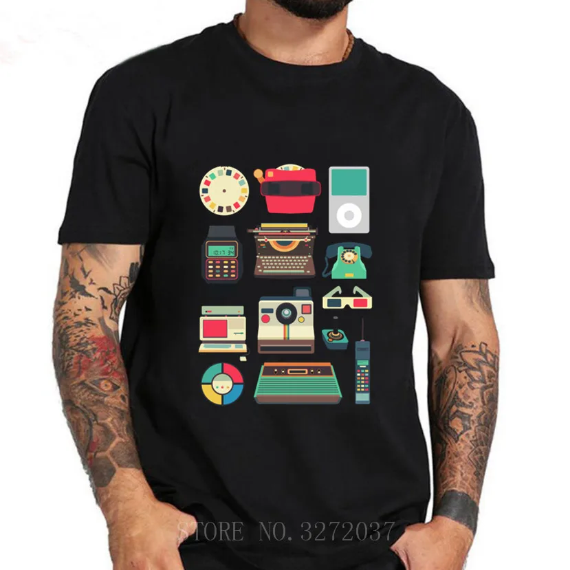 Мужская футболка в стиле ретро с коротким рукавом|Мужские футболки| |