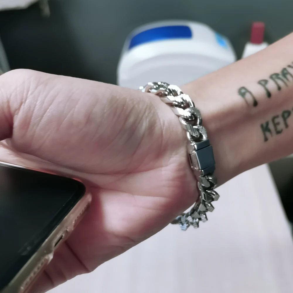 Браслет мужской из стерлингового серебра 925 пробы крутой браслет в стиле рок-панк