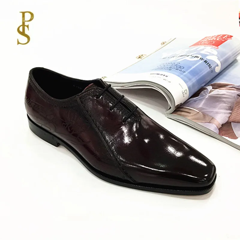Импортные мужские деловые туфли из воловьей кожи с французской подошвой мужская