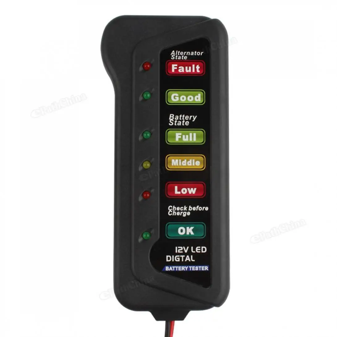 Тестер 12 В для автомобиля мотоцикла цифровой генератор с 6 светодиодными