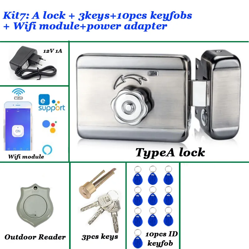 Замок дверной электрический с Wi-Fi и защитой от кражи 125 кГц 12 В | Безопасность