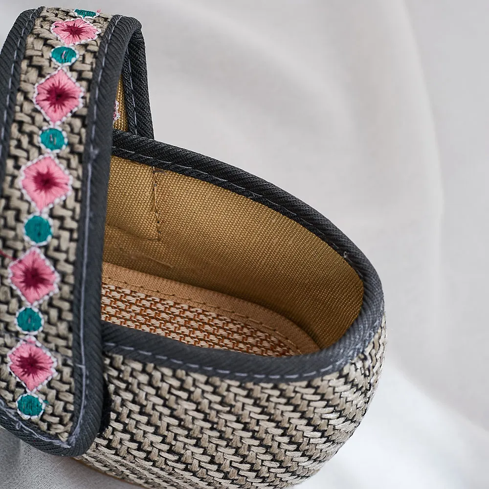 Женские балетки ручной работы Veowalk хлопковые с вышивкой на плоской подошве