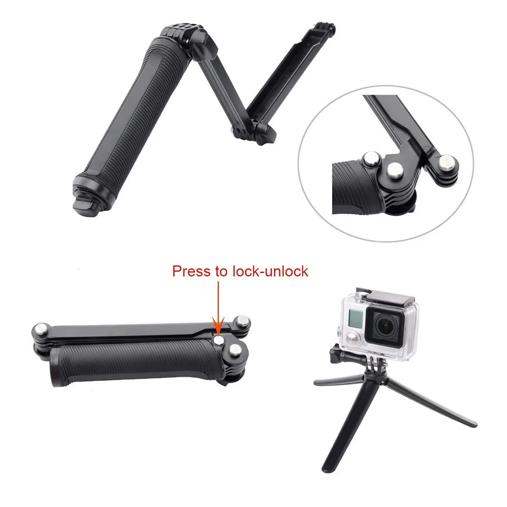 3 сторонний выход Arm трехножный мини штатив для GoPro Hero 8 7 6 5 4 Экшн Камера аксессуары