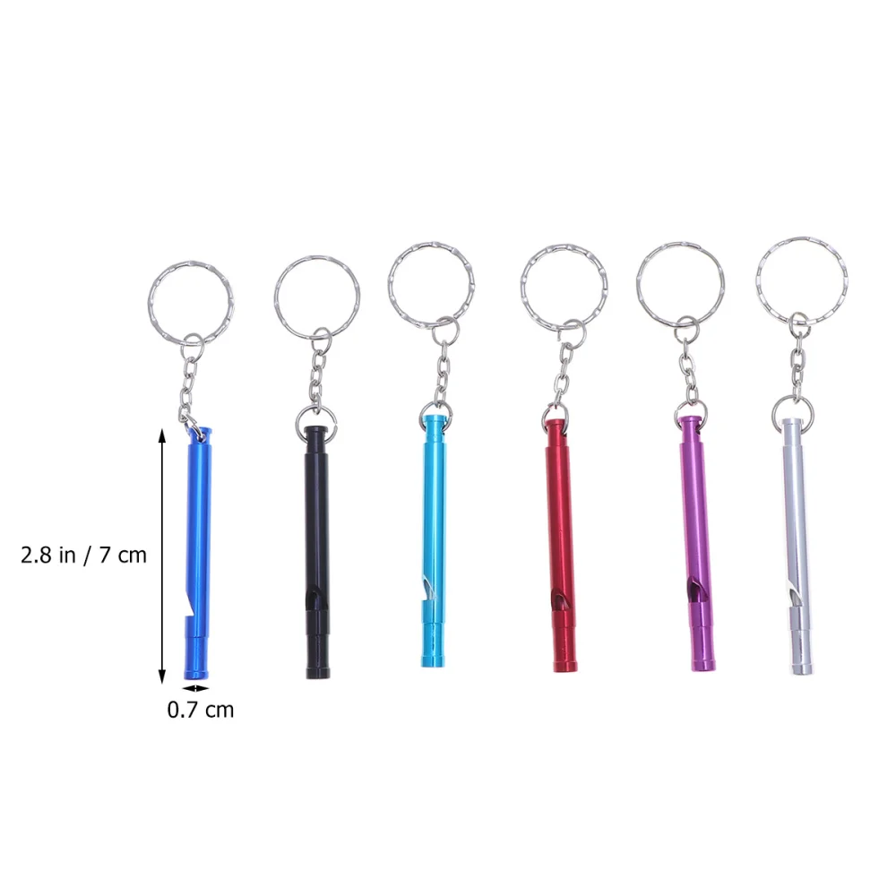 

6pcs Outdoor Survival Whistle Fashion Aluminium Alloy Whistle Referee Survival Whistle Outdoor Equipment EDC Tool(Mixed Colors)