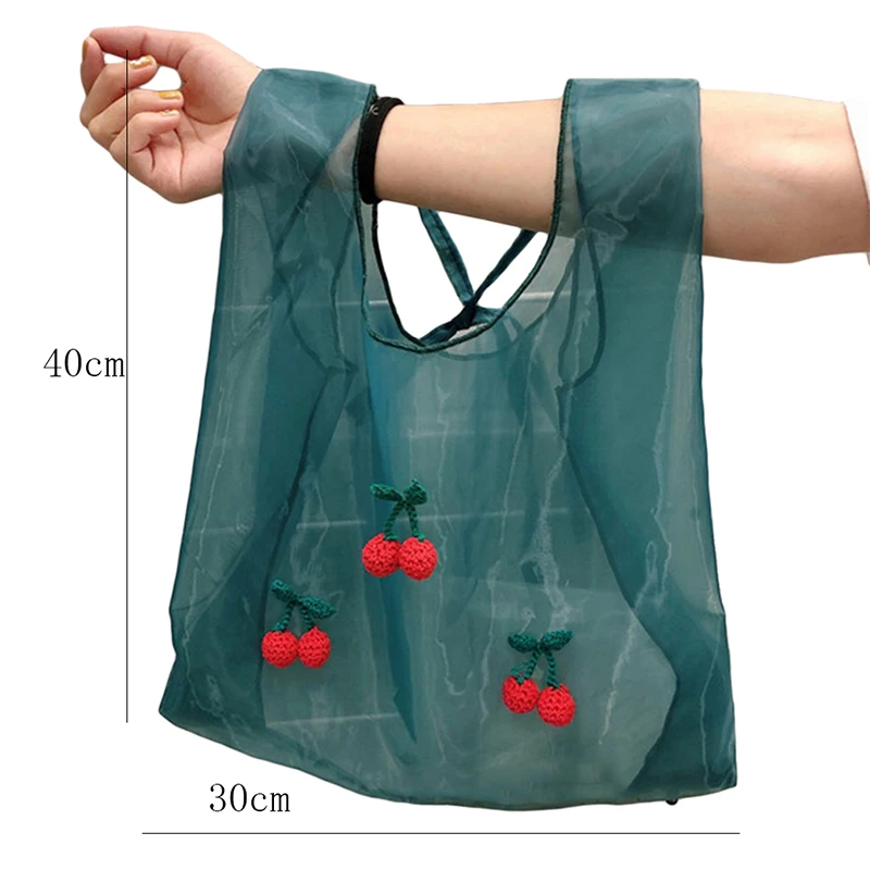 

Fashion Organza Handbags Embroidery Shoulder Bag Girl Bags Purse Women Tote Student Handbag Korean Preppy New