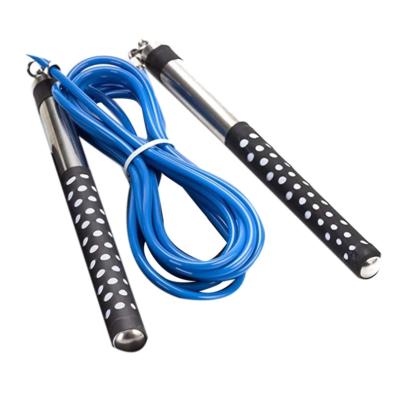 Скакалка Длинные алюминиевые ручки регулируемый ПВХ кабель для бокса кардио HIIT