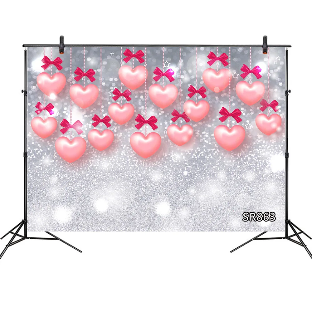 День Святого Валентина розовое сердце жемчуг фотография фоны боке деревянная