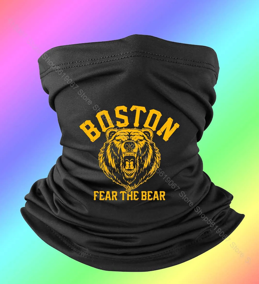 

Fear The Bear Hockey Beware Of Boston Gameday Bruin Men'S Mask Head Scarf Mask Scarf Black Bandana Head Scarves Hair Scarf