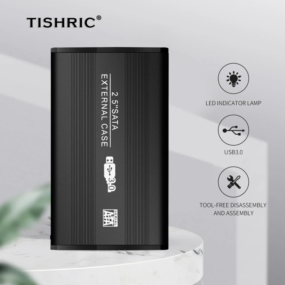 TISHRIC Hdd чехол для жесткого диска с 2 5 Корпус Usb 3 0 Sata футляр внешнего коробка