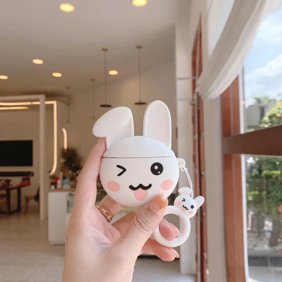 3D Забавный отскок BT21 Кролик Пластиковые корпусы гарнитурные для Apple Airpods 1/2 прекрасный силиконовый защитный чехол для наушников Аксессуары