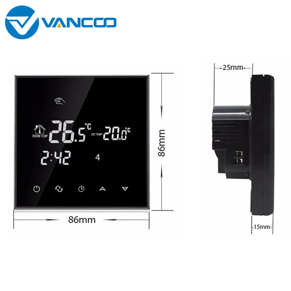 VANCOO 220v TGT70-EP/WP Смарт Wi-Fi терморегулятор для теплого пола Температура контроллер