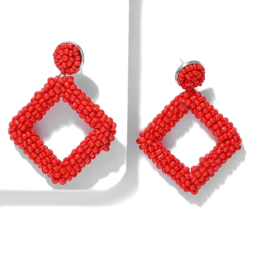 New Fashion Bead Flower Drop Earrings for Women Korean Simulated Pearl Colorful Dangle Statement Charm Wedding Jewelry | Украшения и