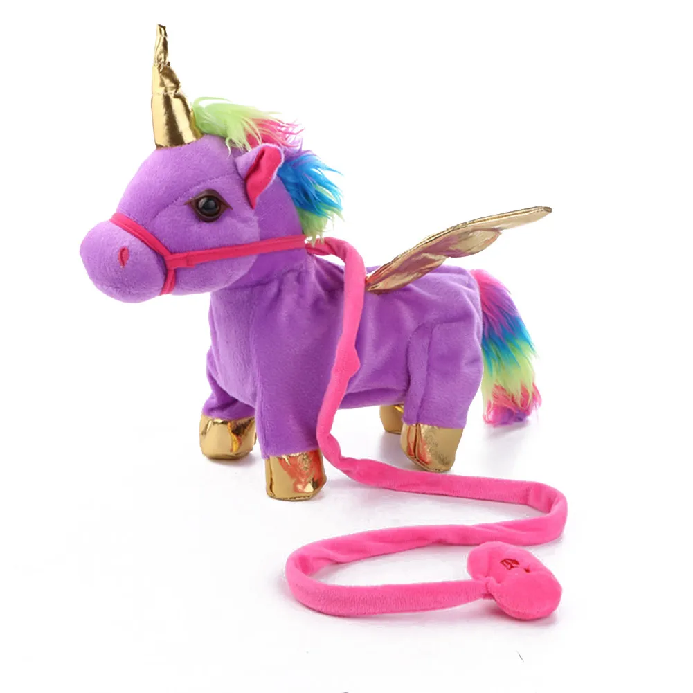 

35cm Electric Walking Unicorn Plush Toy Stuffed Animal Toy Electronic Music Unicorn Toy For Children Kids Christmas Gifts